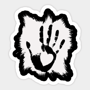 Hand holding Heart Sticker